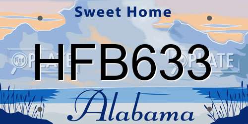 HFB633 Alabama License Plate