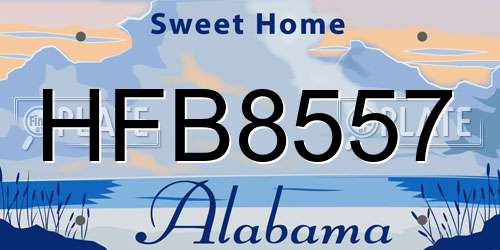 HFB8557 Alabama License Plate