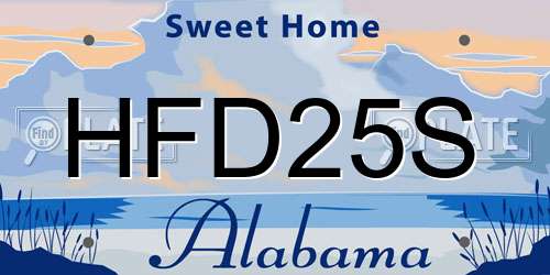 HFD25S Alabama License Plate