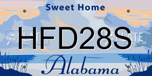 HFD28S Alabama License Plate