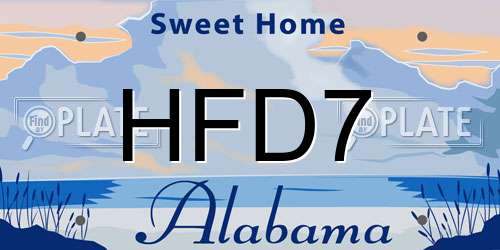 HFD7 Alabama License Plate