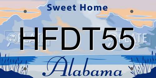 HFDT55 Alabama License Plate