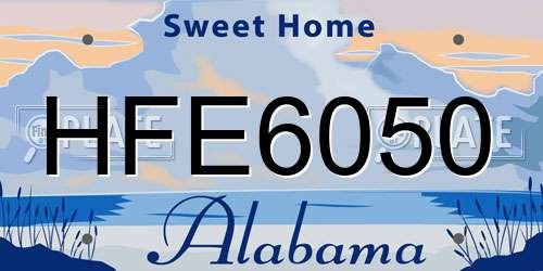 HFE6050 Alabama License Plate