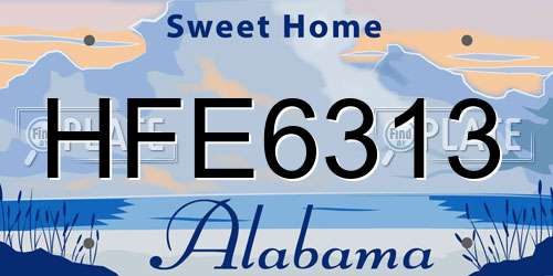 HFE6313 Alabama License Plate