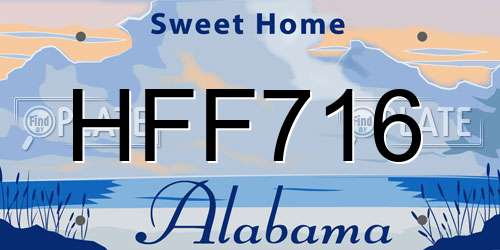 HFF716 Alabama License Plate