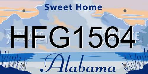 HFG1564 Alabama License Plate