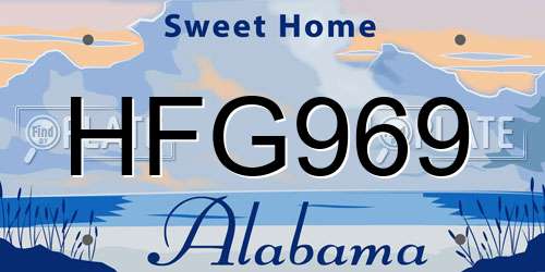 HFG969 Alabama License Plate