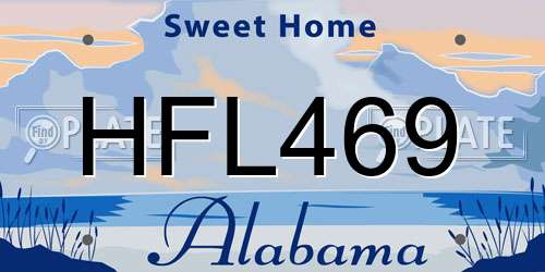 HFL469 Alabama License Plate