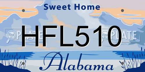 HFL510 Alabama License Plate