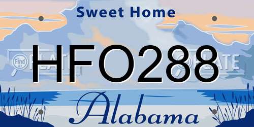 HFO288 Alabama License Plate