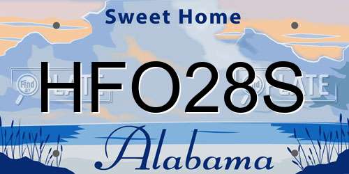 HFO28S Alabama License Plate
