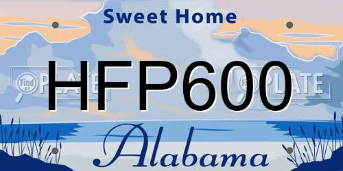 HFP600 Alabama License Plate