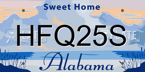 HFQ25S Alabama License Plate