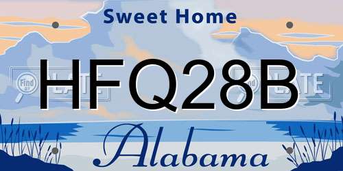 HFQ28B Alabama License Plate