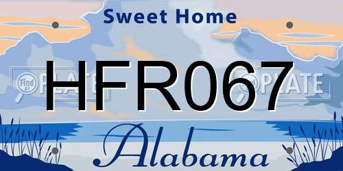 HFR067 Alabama License Plate