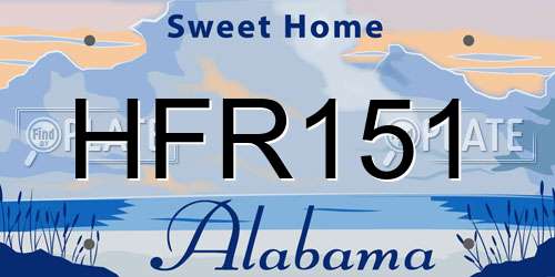 HFR151 Alabama License Plate