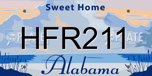 HFR211 Alabama License Plate
