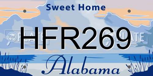 HFR269 Alabama License Plate