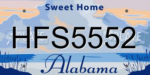 HFS5552 Alabama License Plate