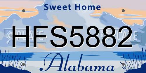 HFS5882 Alabama License Plate
