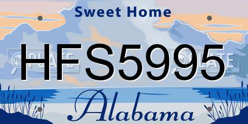 HFS5995 Alabama License Plate