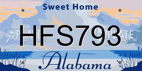 HFS793 Alabama License Plate