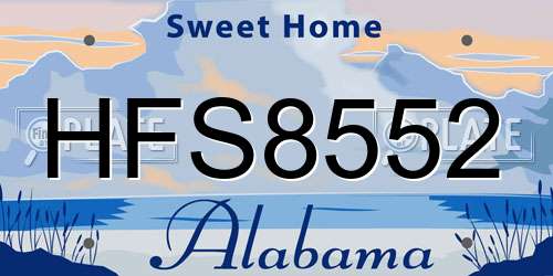 HFS8552 Alabama License Plate