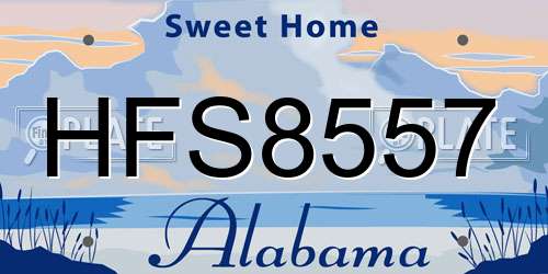 HFS8557 Alabama License Plate