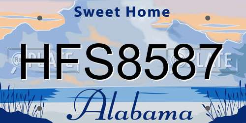 HFS8587 Alabama License Plate