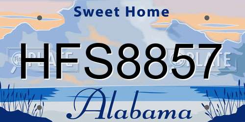 HFS8857 Alabama License Plate