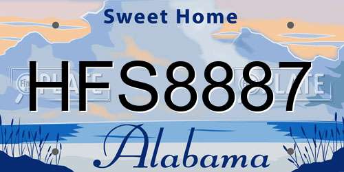 HFS8887 Alabama License Plate