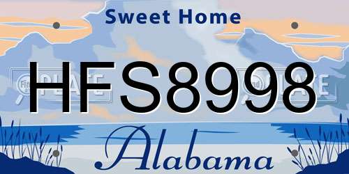 HFS8998 Alabama License Plate