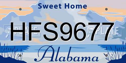 HFS9677 Alabama License Plate