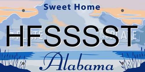 HFSSSST Alabama License Plate