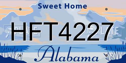 HFT4227 Alabama License Plate