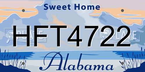 HFT4722 Alabama License Plate