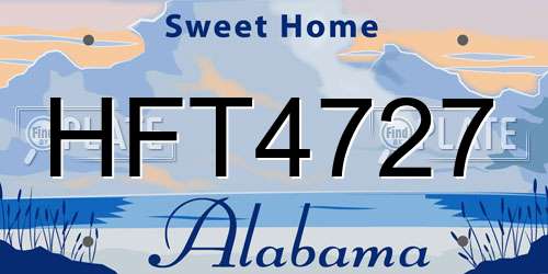 HFT4727 Alabama License Plate