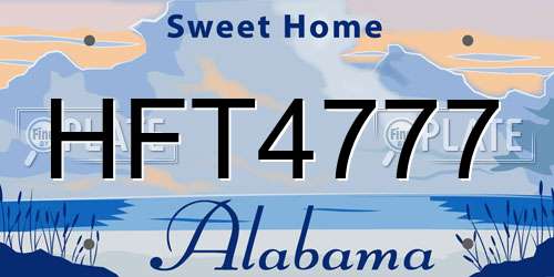 HFT4777 Alabama License Plate