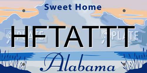 HFTATTT Alabama License Plate