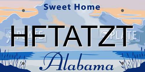 HFTATZT Alabama License Plate