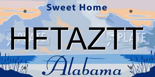 HFTAZTT Alabama License Plate