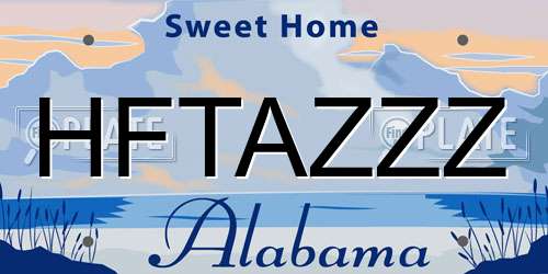 HFTAZZZ Alabama License Plate