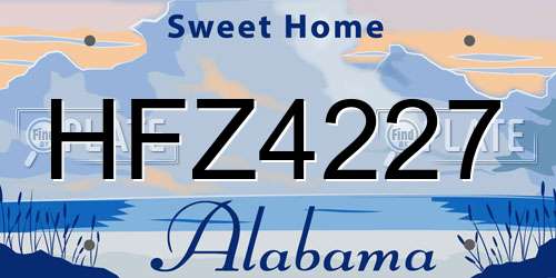 HFZ4227 Alabama License Plate