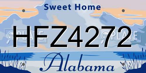 HFZ4272 Alabama License Plate