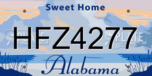 HFZ4277 Alabama License Plate