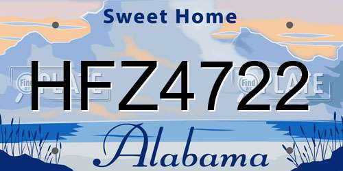 HFZ4722 Alabama License Plate