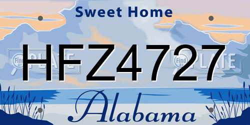 HFZ4727 Alabama License Plate