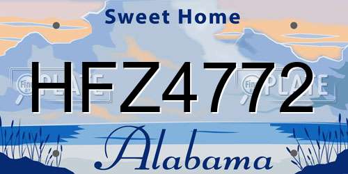 HFZ4772 Alabama License Plate