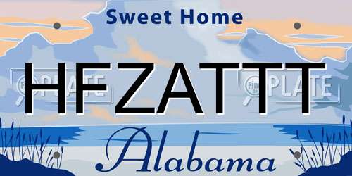 HFZATTT Alabama License Plate