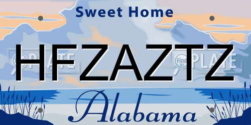 HFZAZTZ Alabama License Plate